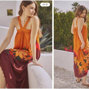 Farm Rio Halter Maxi Cover-up Dress Size L